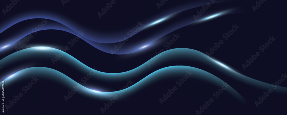 Fototapeta premium Abstract glowing wave background with futuristic light lines.