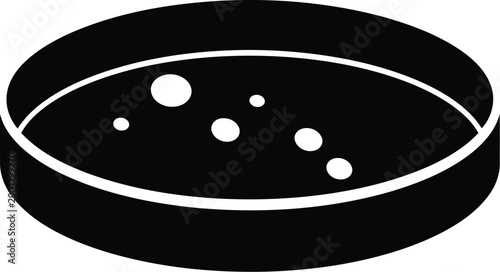 Petri dish with bacterial colonies illustration