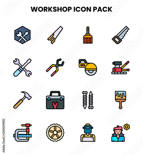 Workshop Lineal Color Icons Pack