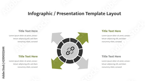 Circular process flow infographic template with arrows indicating sequential steps