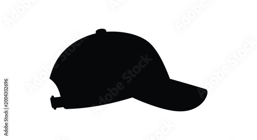 Baseball cap silhouette against a white background