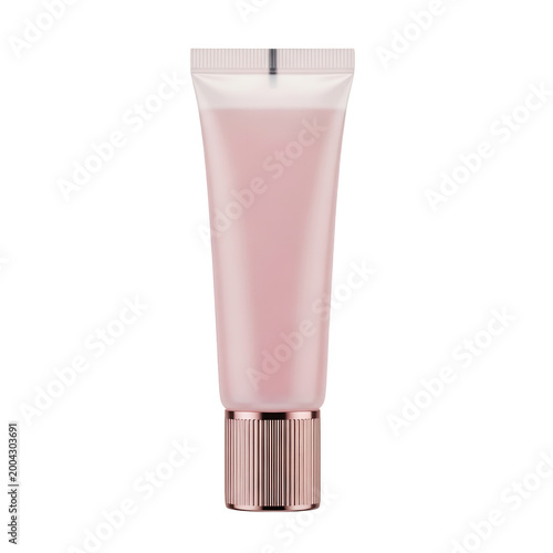 Elegant pink lipstick tube with silver base