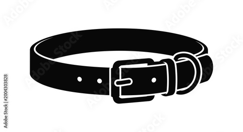 Black belt with rectangular buckle isolated silhouette