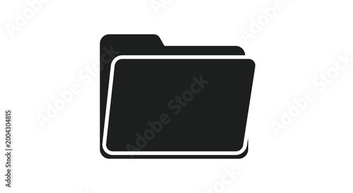File folder icon black and white outline silhouette