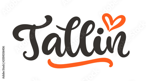 Tallin lettering. Elegant city name calligraphy