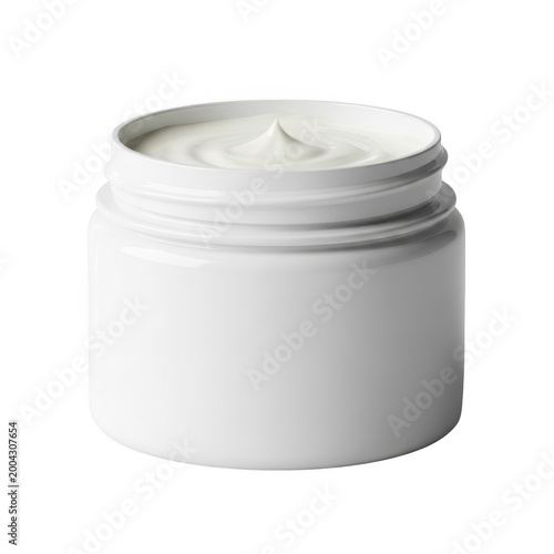 Sealed white jar of cream with a smooth, glossy finish