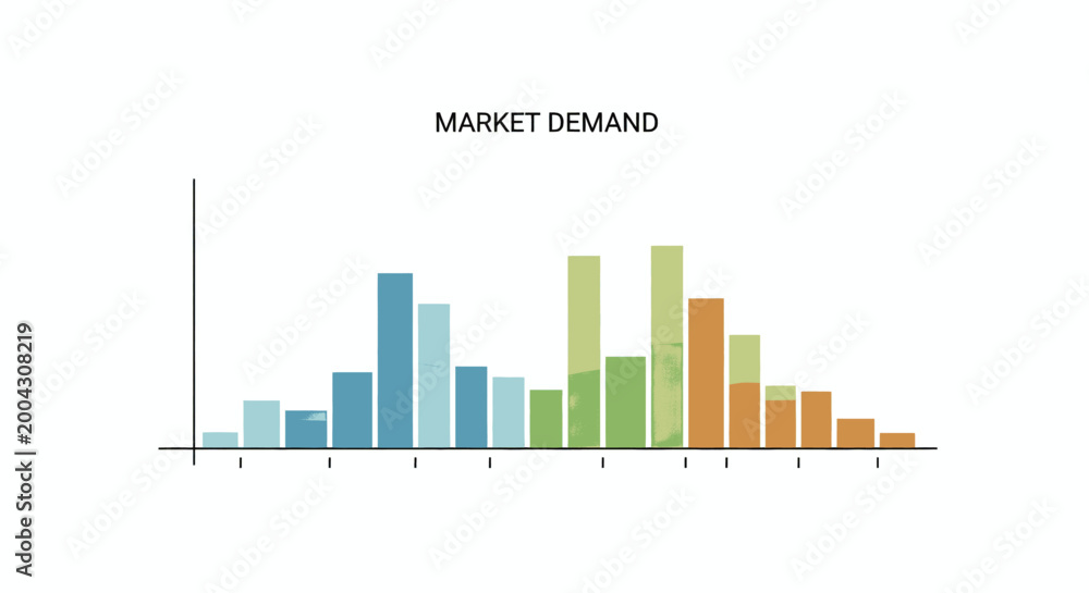 Fototapeta premium Market Demand Analysis Visualizing Fluctuations with a Bar Chart Representation