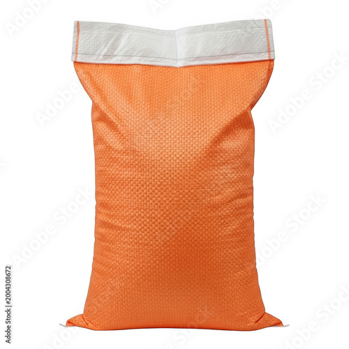 Large bag filled with vibrant orange granules