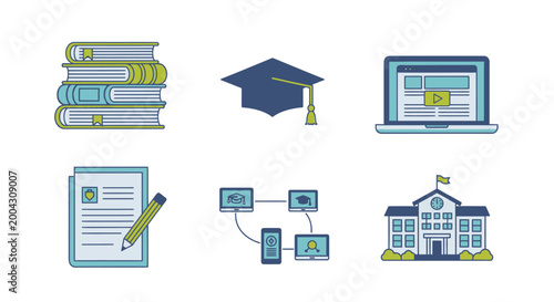 Education Learning Icon Set – Online Course & School Vector UI Pack