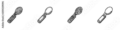Sketch travel spoon icon design set