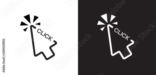 click sign on white background