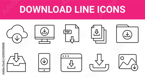 Download line icon collection