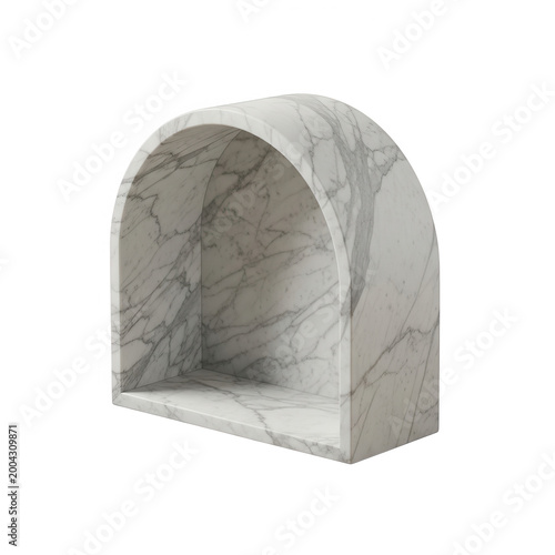 Smooth white marble archway with elegant texture