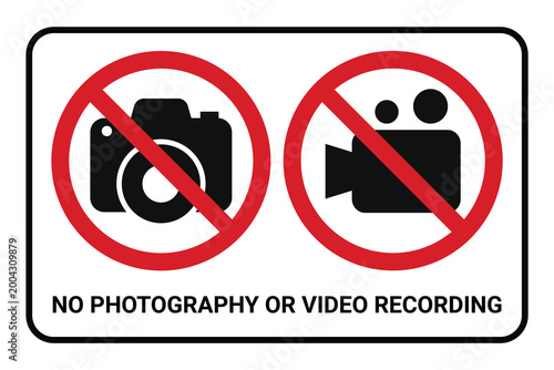 camera and video prohibition sign
