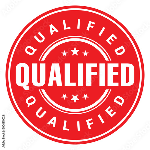 Qualified rubber stamp badge seal vector