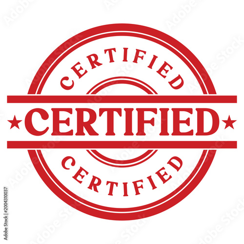 Certified rubber stamp badge seal vector