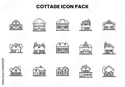 Cottage Line Icons Pack