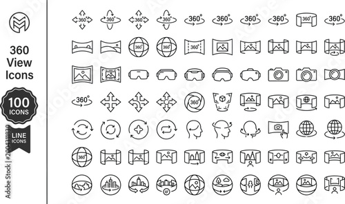 Minimalist monoline icons set for design and development projects