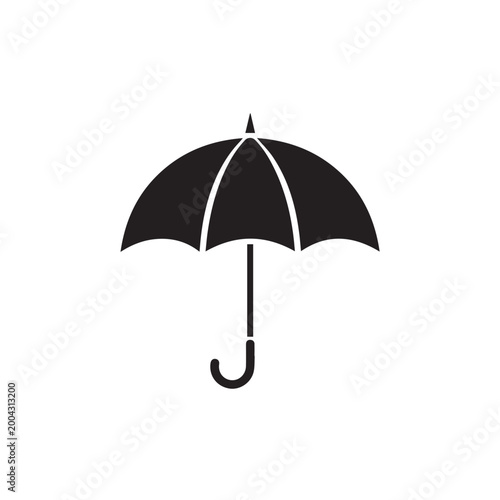 black umbrella isolated on white background