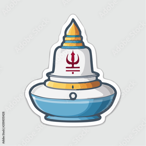 Tibetan Buddhist Stupa with Symbol