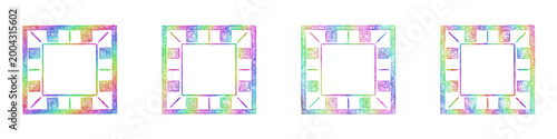 Colorful sketch monopoly style board icon design set