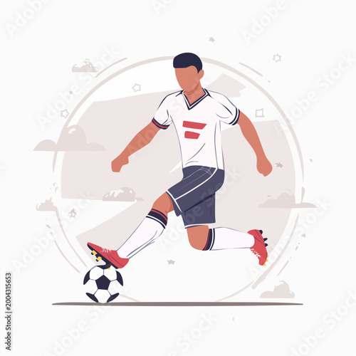 Football Player Kicking Ball in Action