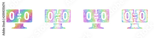 Multicolor sketch scoreboard icon design set