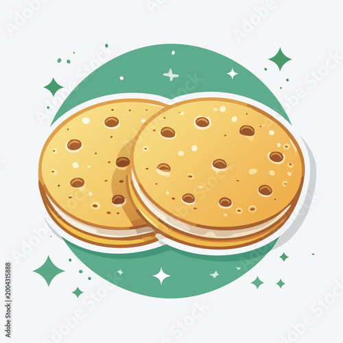 Two Cream-Filled Cookies with Sparkles