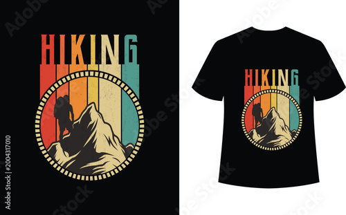 Vintage hiking mountain explorer outdoor adventure t shirt design
