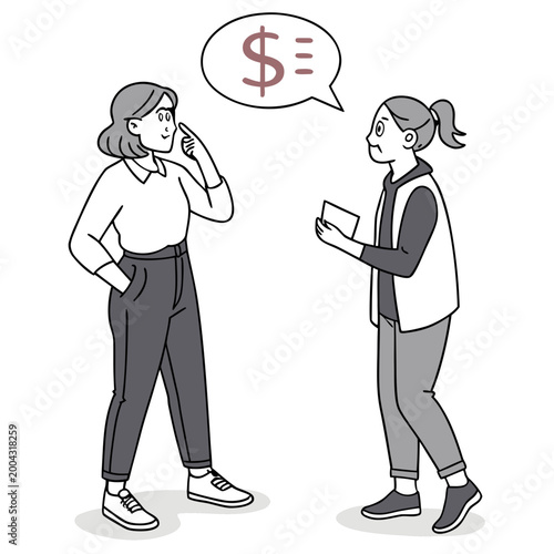 Two women discussing money and finances in a thoughtful conversation
