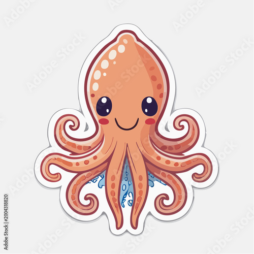 Cute Cartoon Octopus Sticker