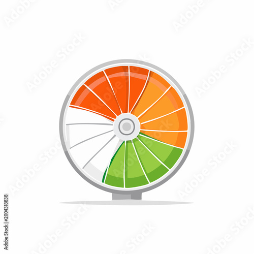 Circular Gauge with Indian Flag Colors