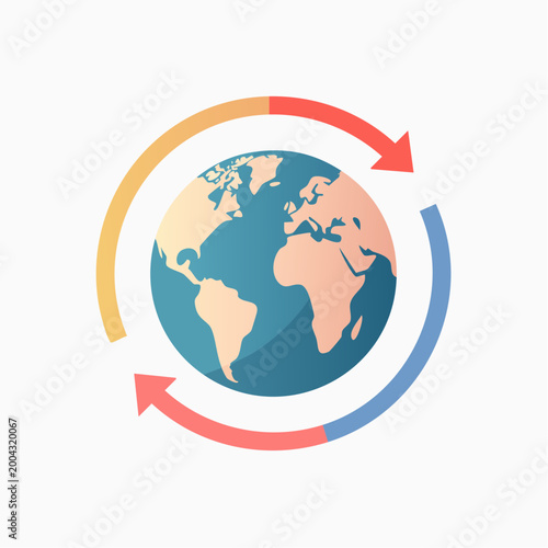 Global Cycle and Arrows Icon