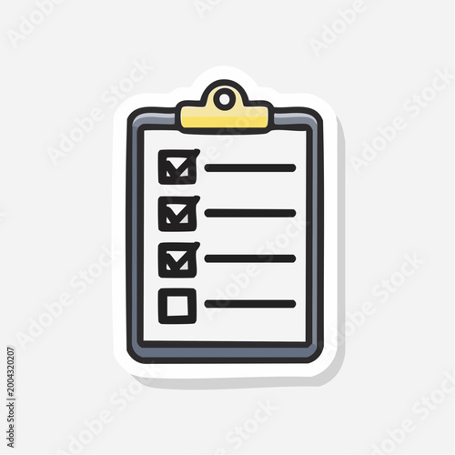 Clipboard with Checklist and Checkmarks