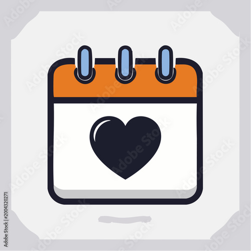 Calendar Icon with Heart Symbol