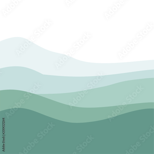 The vector illustration depicts rolling green hills in a landscape.