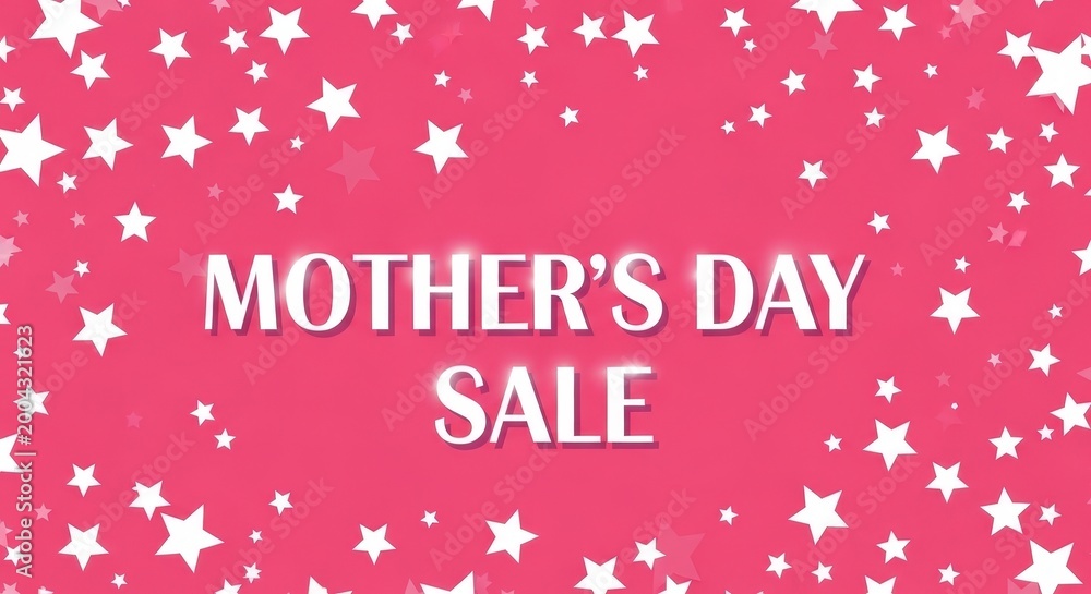 Fototapeta premium Bright pink star-themed mother’s day sale promotional stars