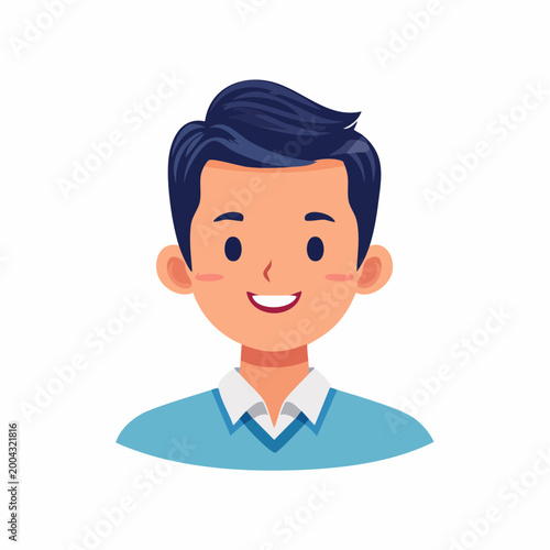 Cartoon Avatar of a Smiling Young Man
