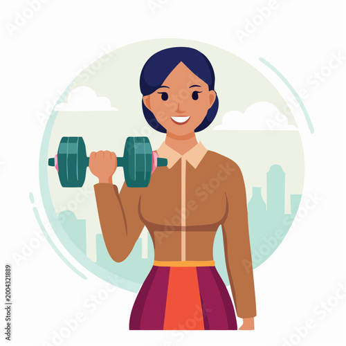 Woman Lifting Dumbbell