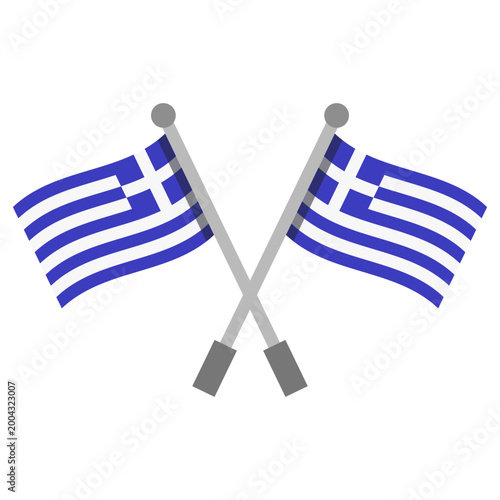 Greek flag with pole