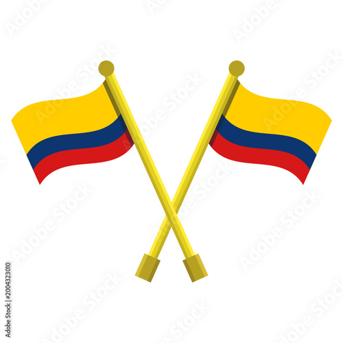 Colombian flag with pole
