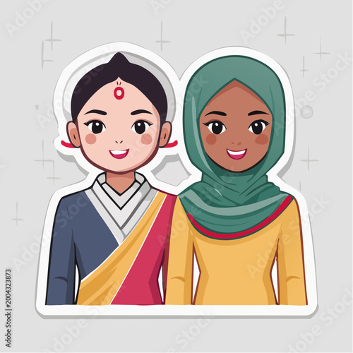 Diverse Women in Traditional Attire Standing Together