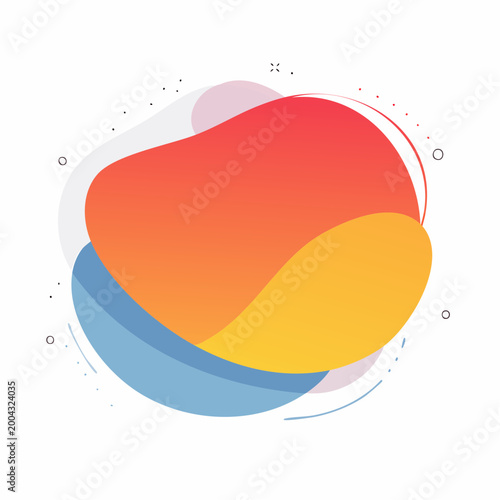Abstract Gradient Blob Shapes with Dots and Lines