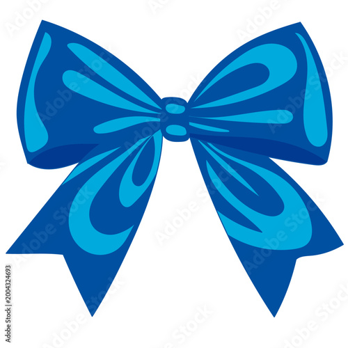 Simple one isolated blue ribbon bow isolated on transparent background, watercolor hand drawn pencil drawing bow icon, cards, banner in Trendy retro for print for textiles, wrapping paper, wallpaper