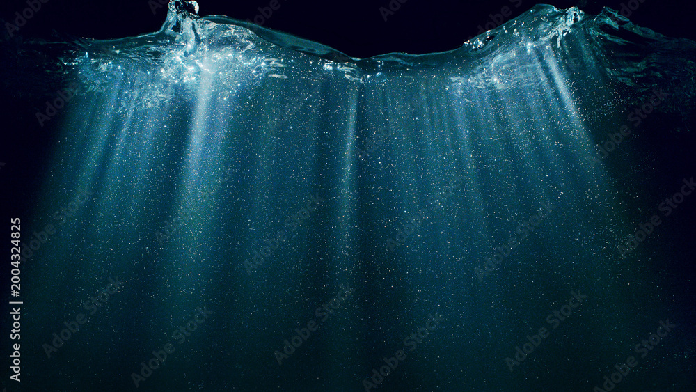 Fototapeta premium Dark Blue Ocean Surface Seen from Underwater