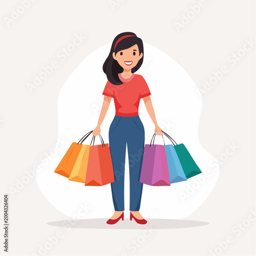 Woman with Shopping Bags