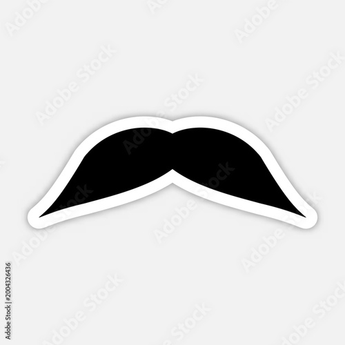 Mustache icon in classic style. Hipster, barber, retro, vintage facial hair symbol for logo, branding, poster, sticker, fashion, barbershop and design projects. Vector illustration