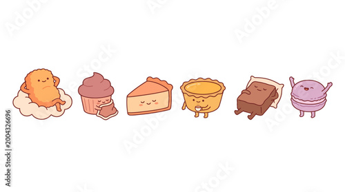 Adorable Dessert Characters Soft Color Kawaii Sticker Collection