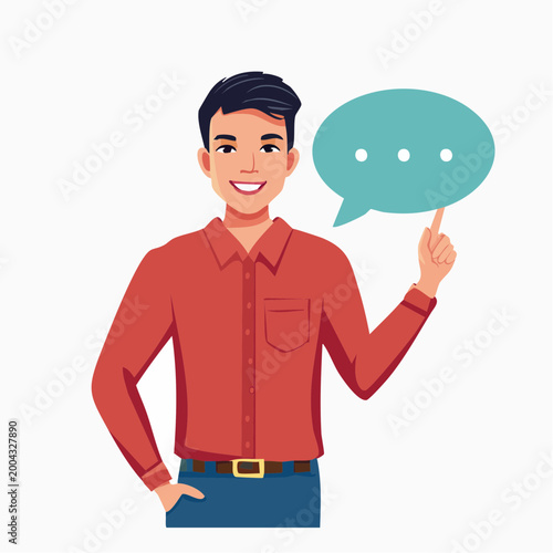 Man with Speech Bubble