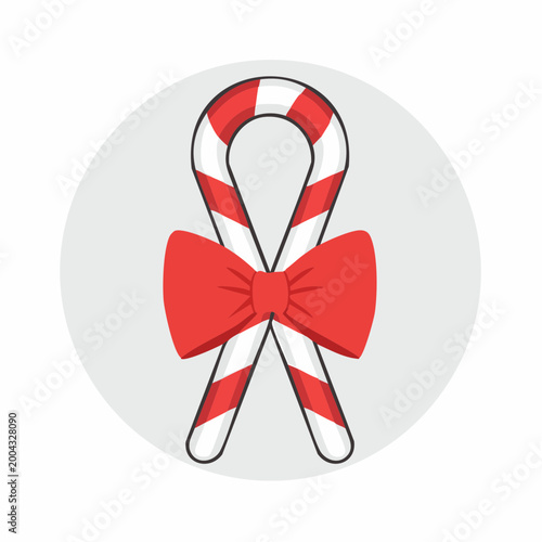 Candy Canes with Red Bow